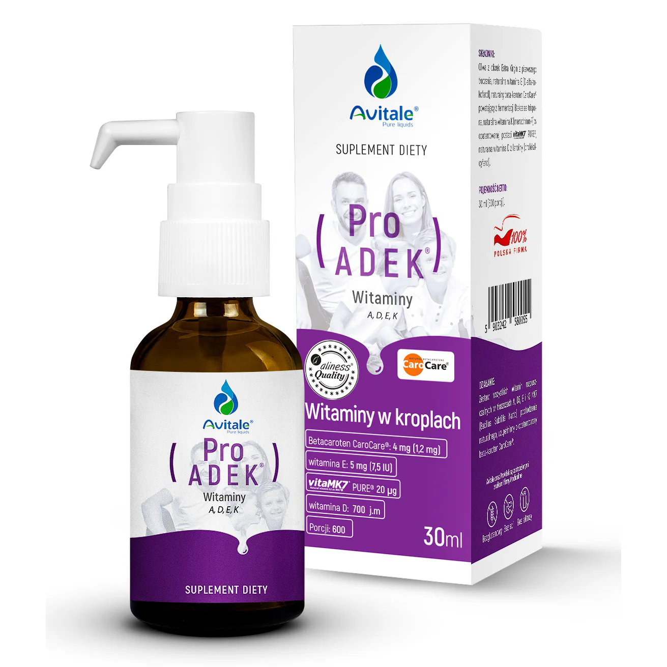 Avitale liquid Vitamin Pro ADEK drops, fat soluble vitamins, 30ml, in drops Aliness - Image 5
