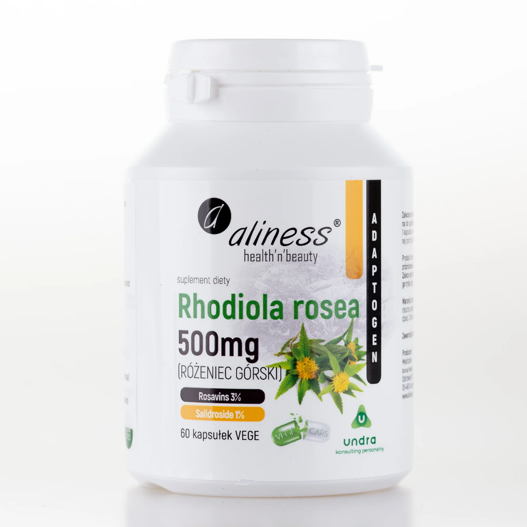 Rhodiola Rosea 500mg, 60 vegan capsules