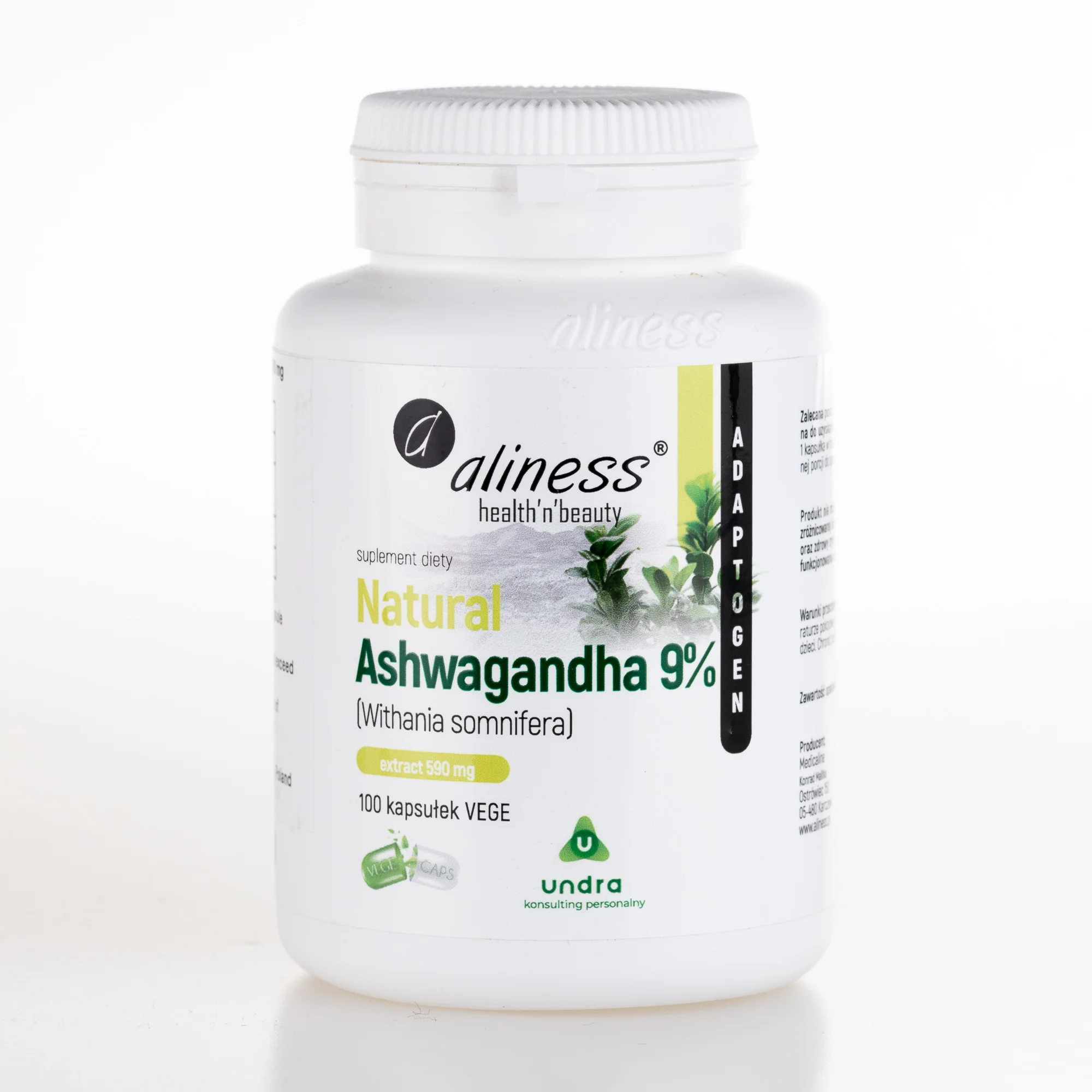Natural Ashwagandha (Withania Somnifera) 580 mg 9%, 100 Vegan capsules - Image 6