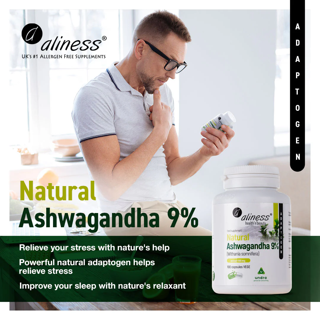 Natural Ashwagandha (Withania Somnifera) 580 mg 9%, 100 Vegan capsules - Image 7