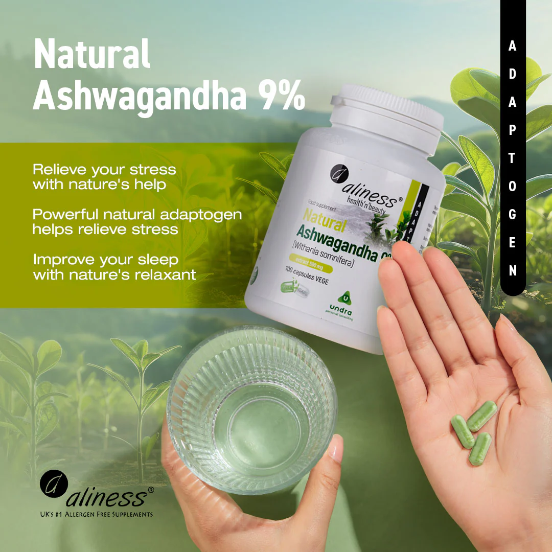 Natural Ashwagandha (Withania Somnifera) 580 mg 9%, 100 Vegan capsules - Image 8