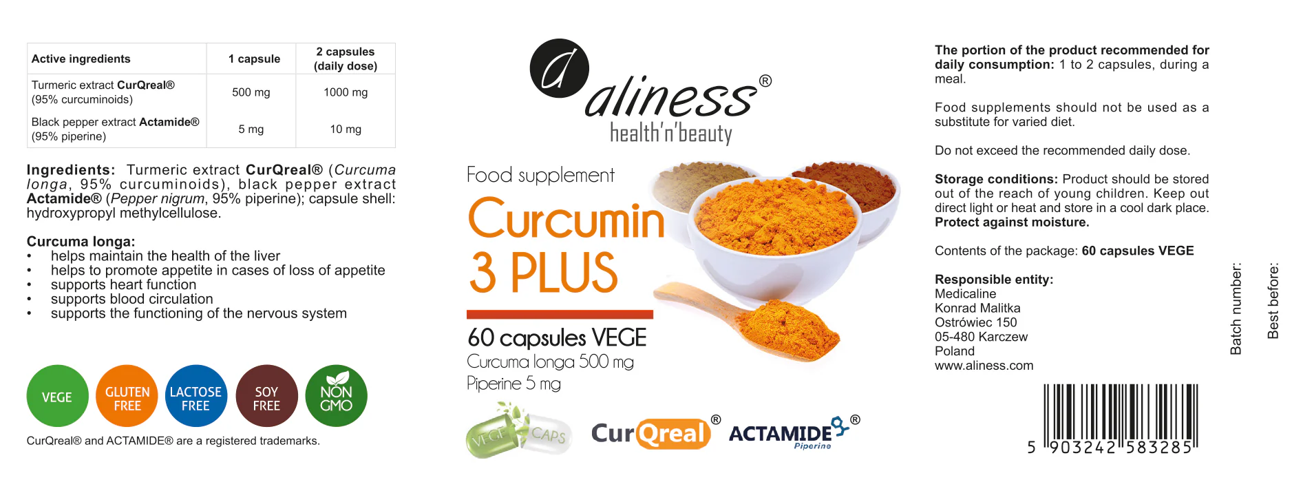 Curcumin 3 Plus, 60 vegan capsules - Image 4