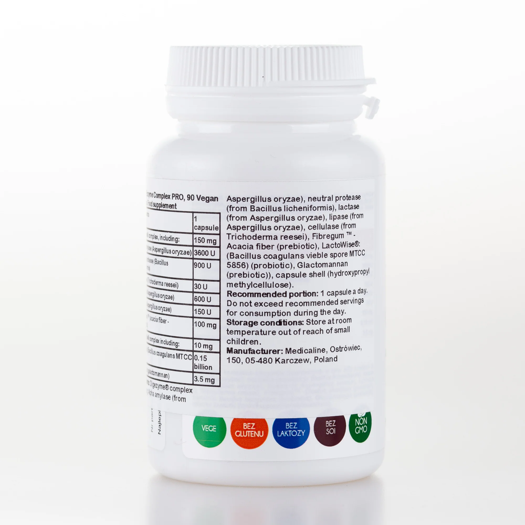 Enzyme Complex PRO, Aliness 90 Vegan capsules, Digezyme, LactoWise - Image 3
