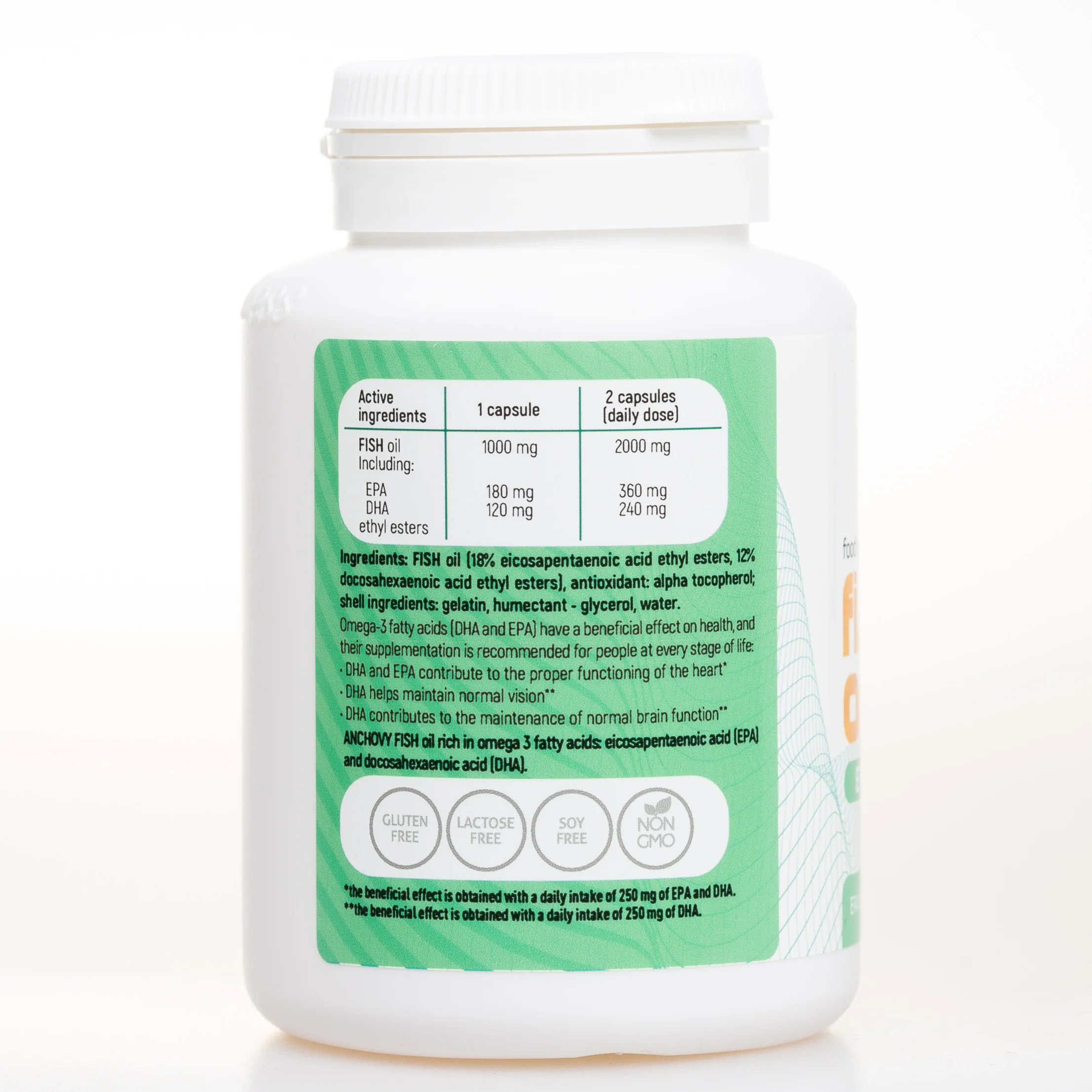 Fish Omega 3 Esters, 180mg EPA 120mg DHA, 60 capsules - Image 3