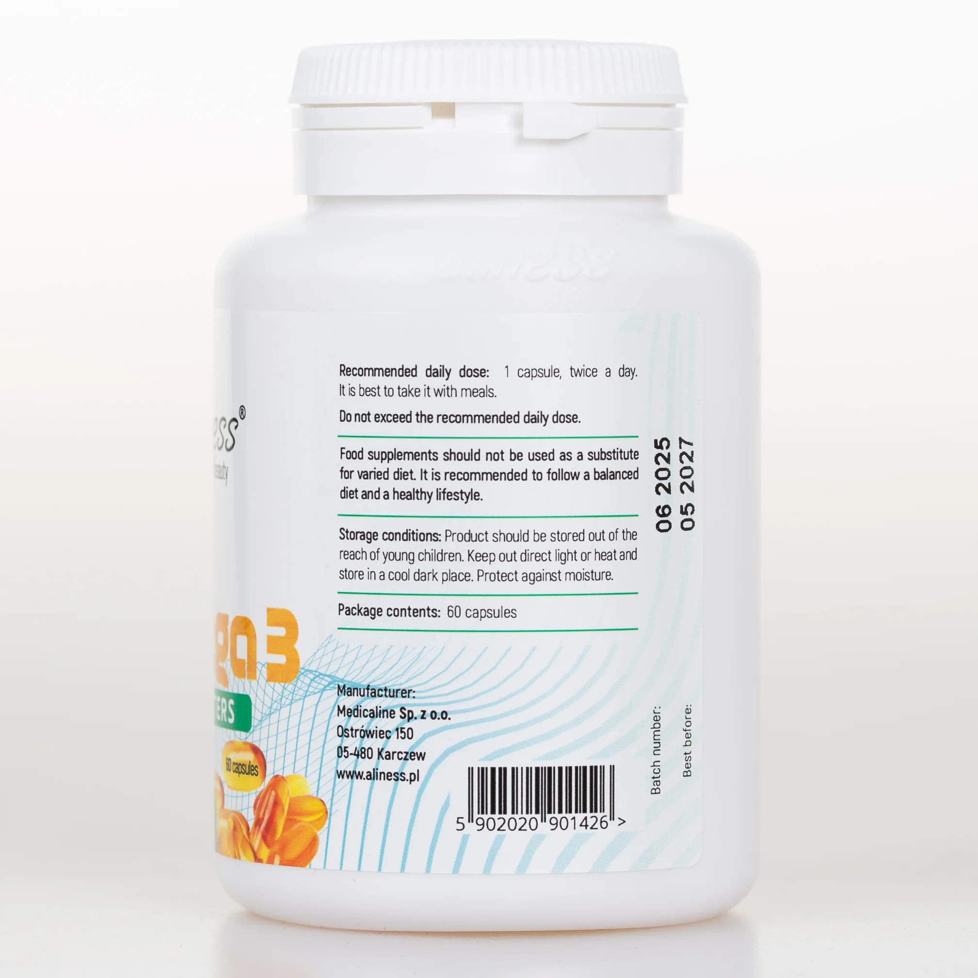 Fish Omega 3 FORTE Ethyl Esters 500mg EPA / 250mg DHA, 60 capsules,  High dose of EPA and DHA essential fatty acids - Image 3