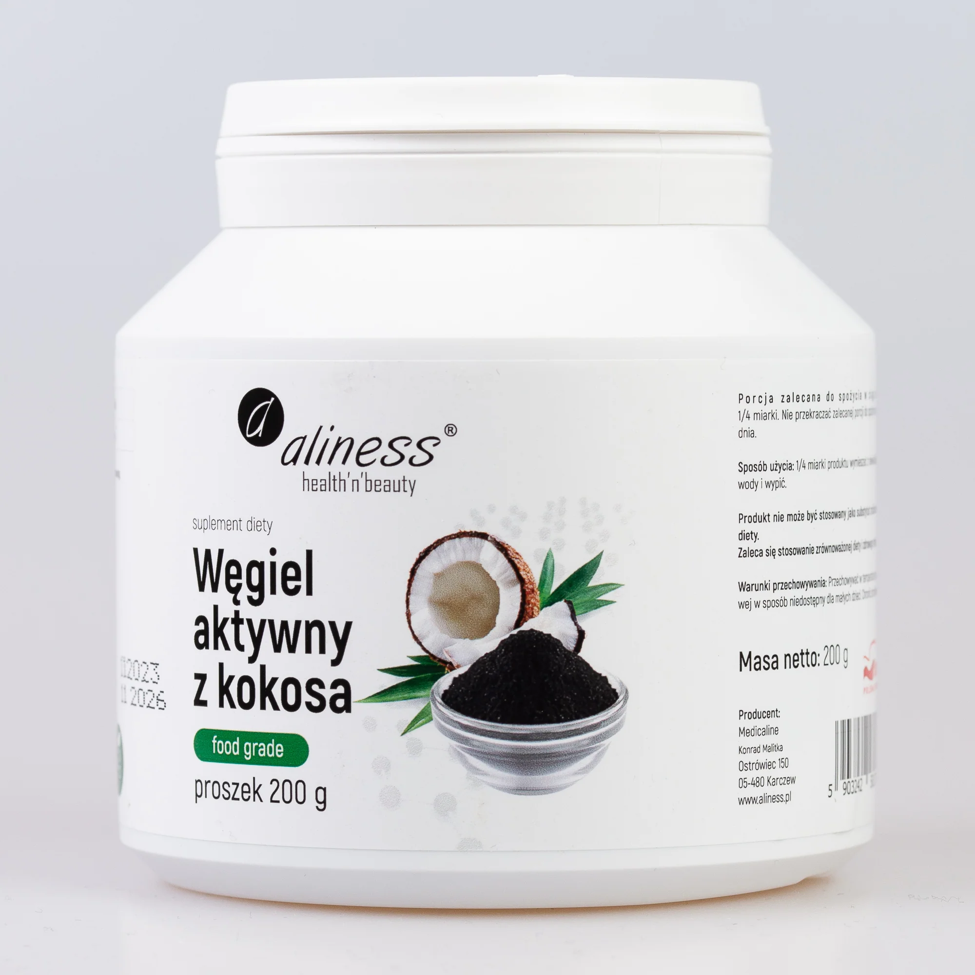 Food Grade activated coconut charcoal powder 200 g