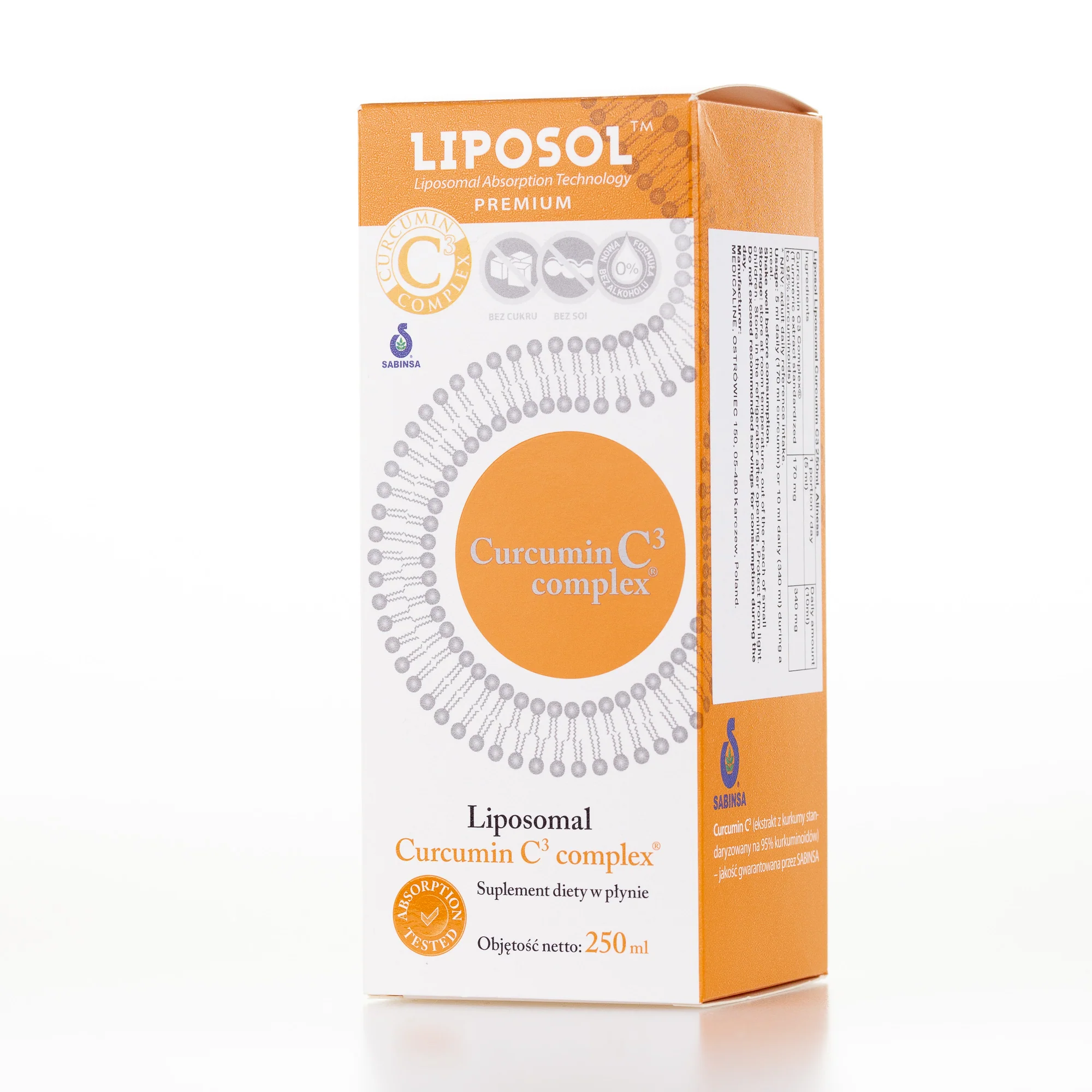 Liposol, Liposomal Curcumin 3 250ml, Aliness - Image 3