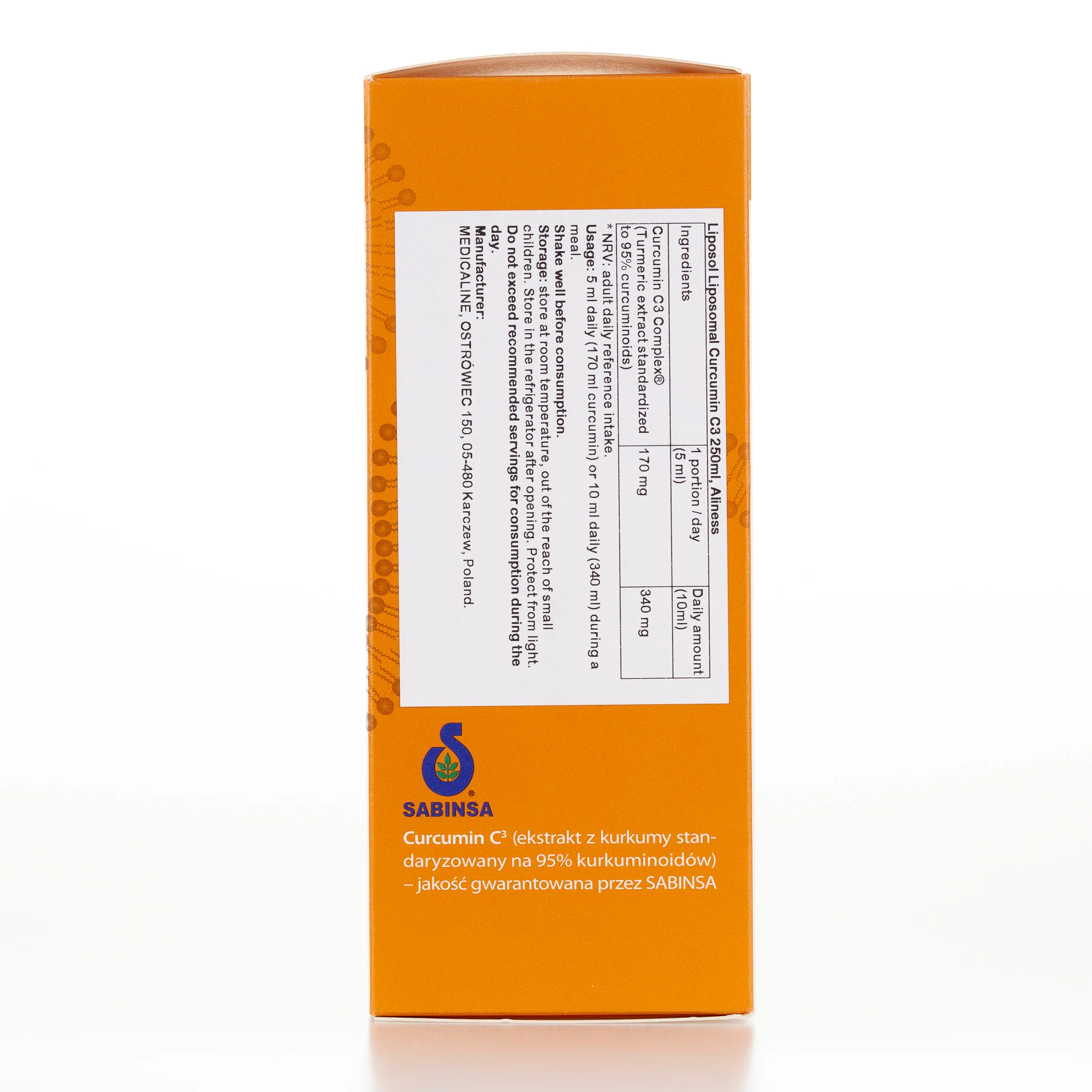 Liposol, Liposomal Curcumin 3 250ml, Aliness - Image 4