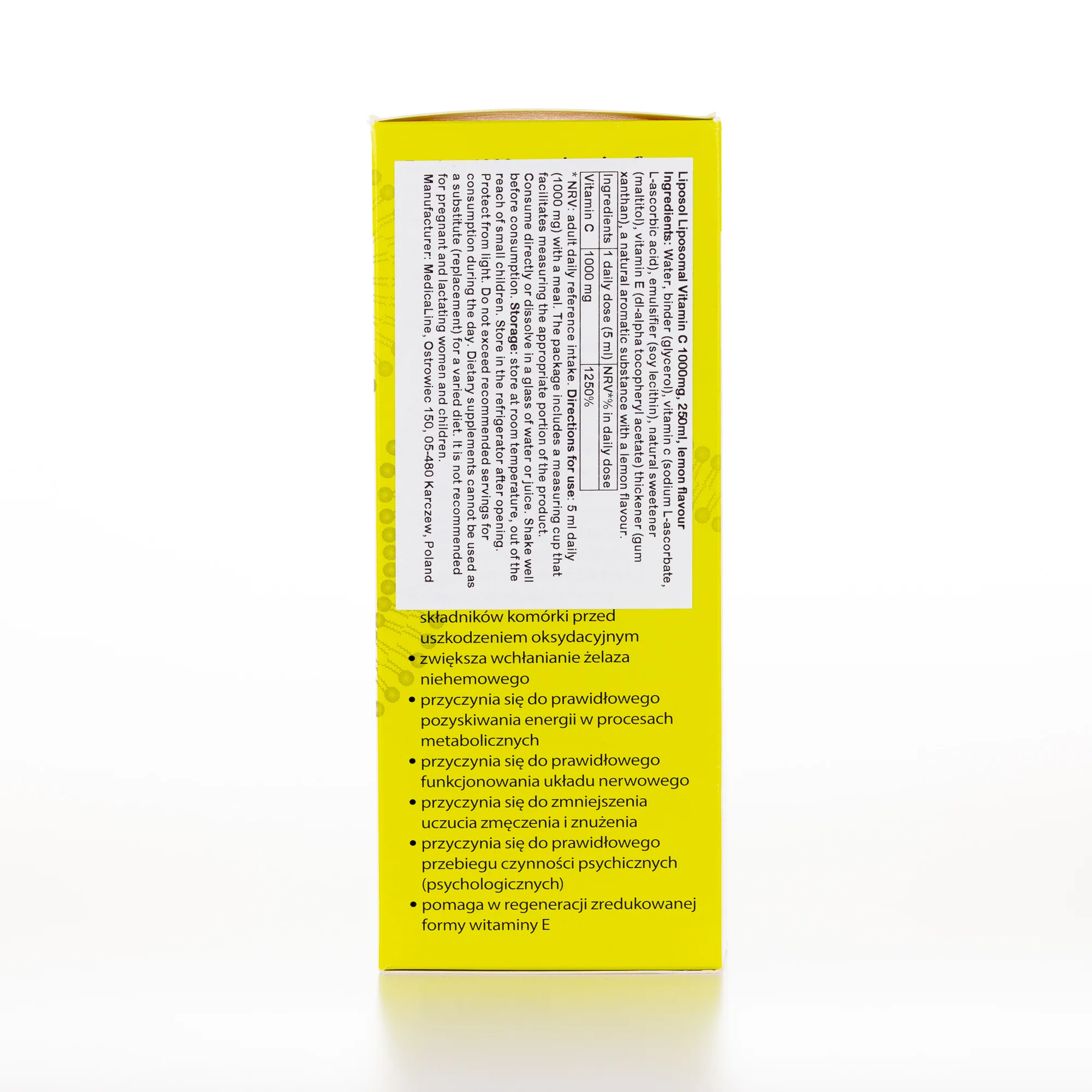 Liposol, Liposomal Vitamin C 1000 mg, 250 ml, lemon flavour, Liposol, Aliness - Image 4