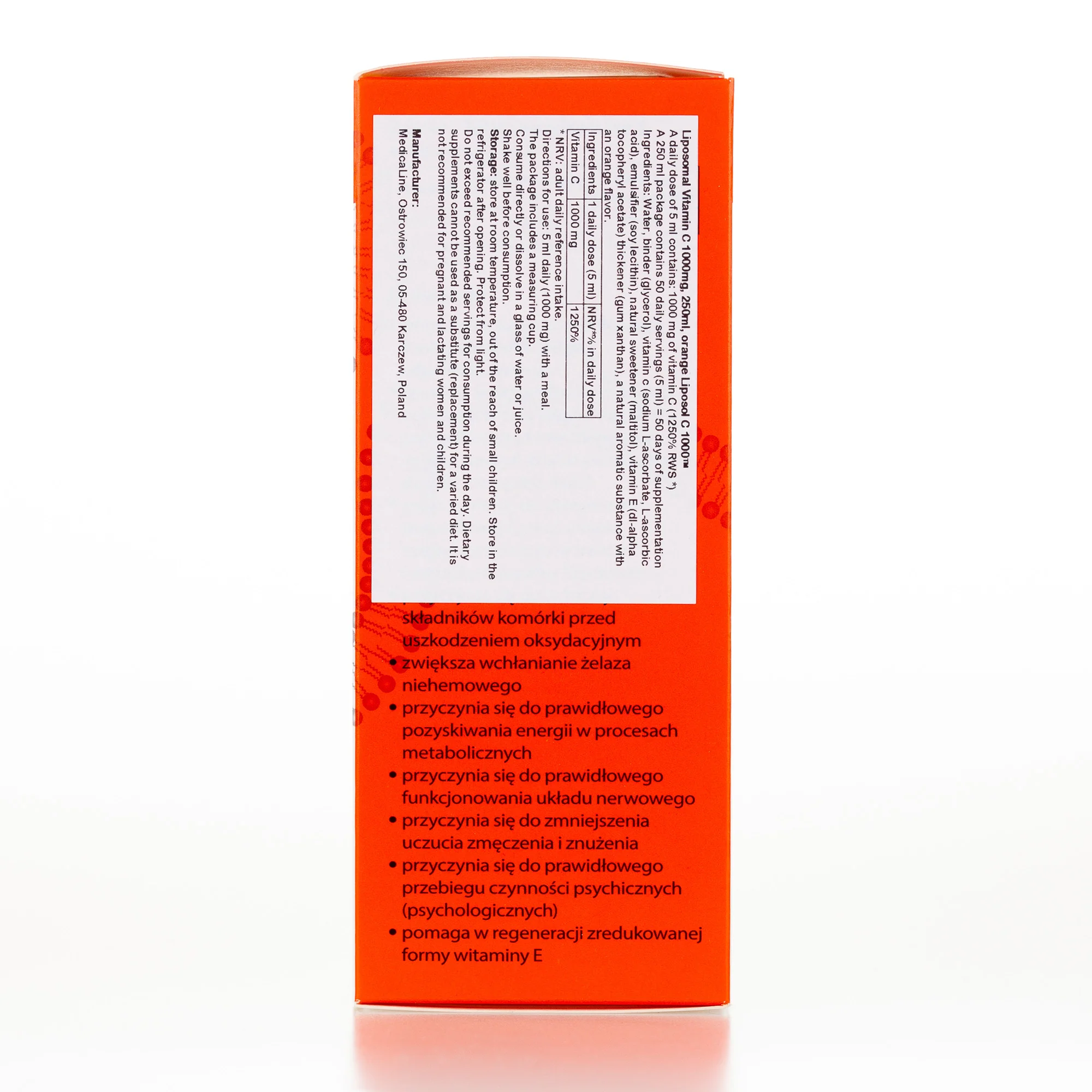 Liposol, Liposomal Vitamin C 1000 mg, 250 ml, orange flavour, Liposol, Aliness - Image 4