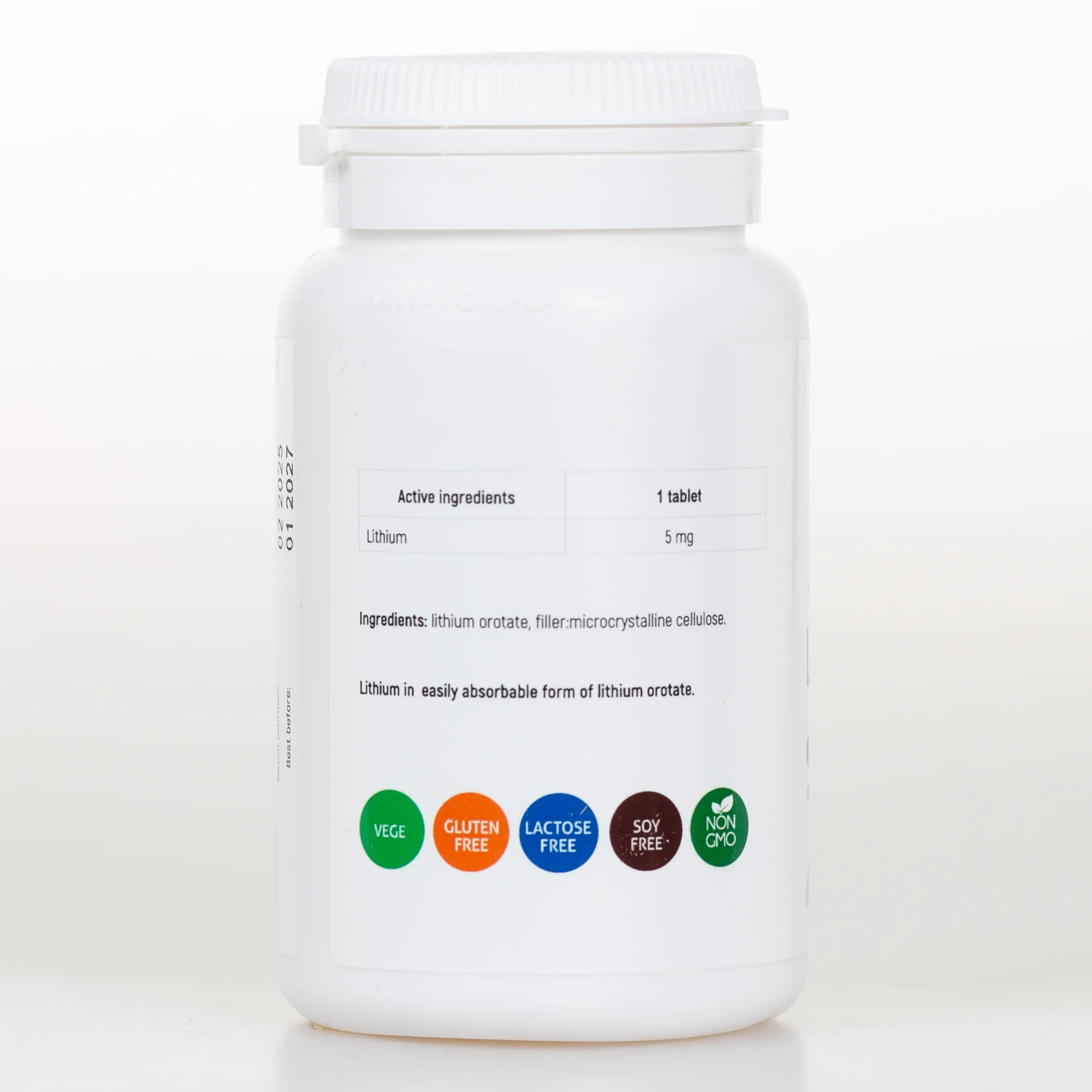 Lithium Orotate 5mg, 100 vegan tablets - Image 3