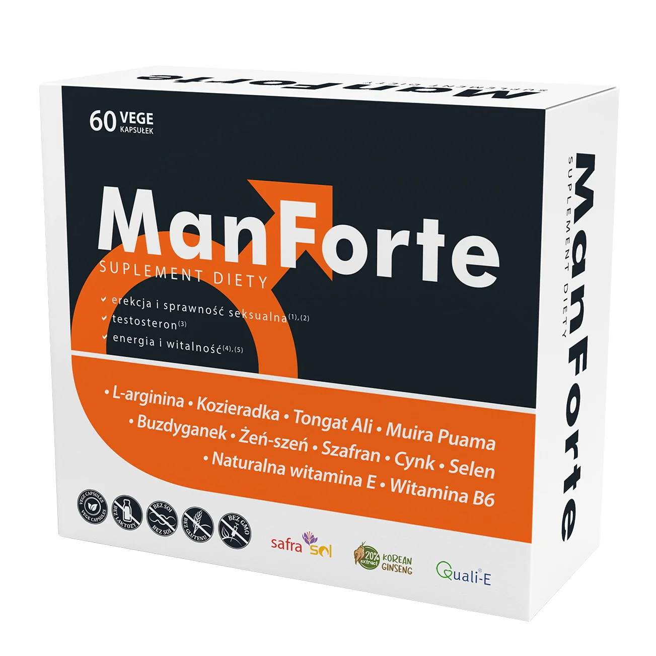 ManForte, sexual health and fertility supplement, 60 vegan capsules