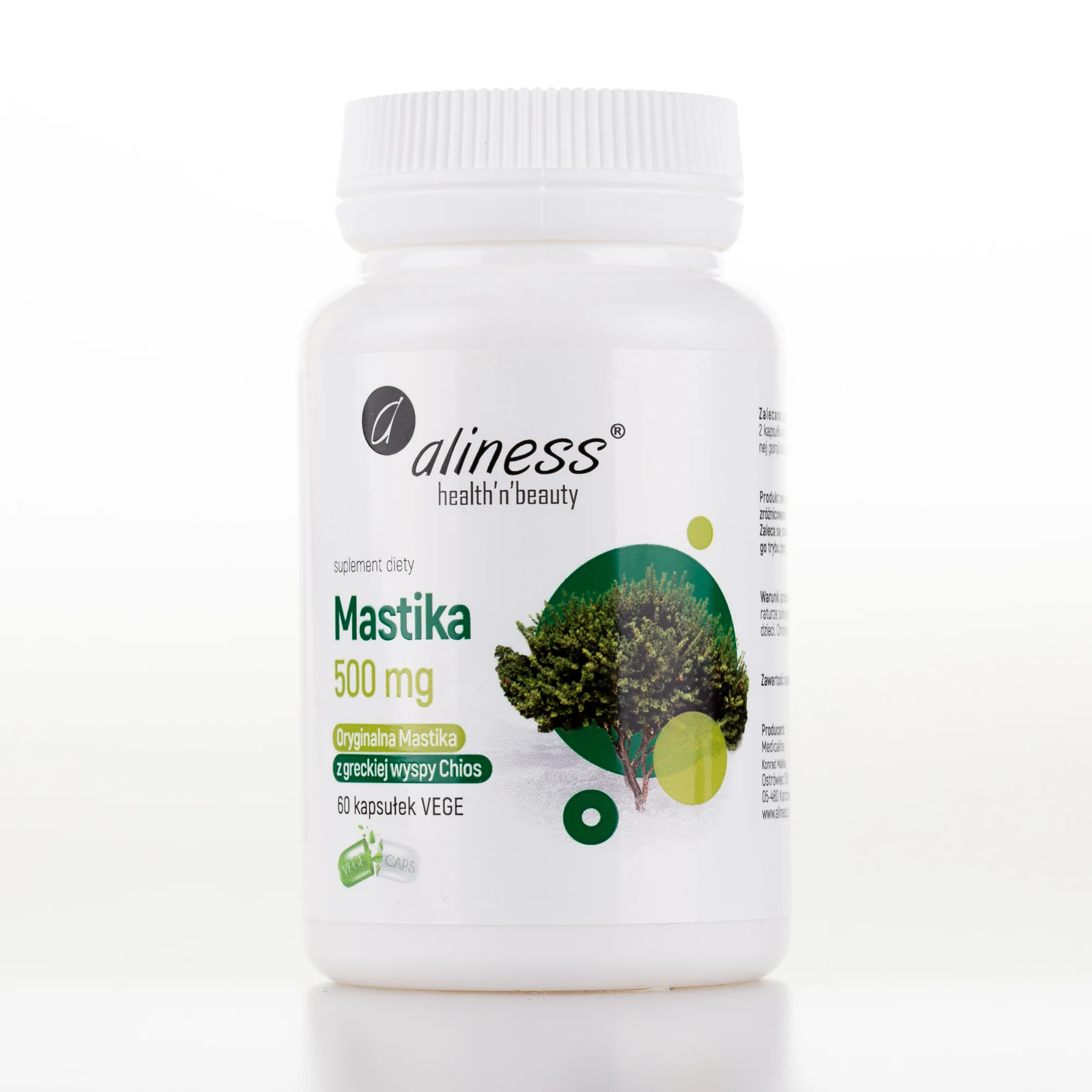 Mastika, powdered Matic gum resin Pistacia lentiscus, 60 vegan capsules