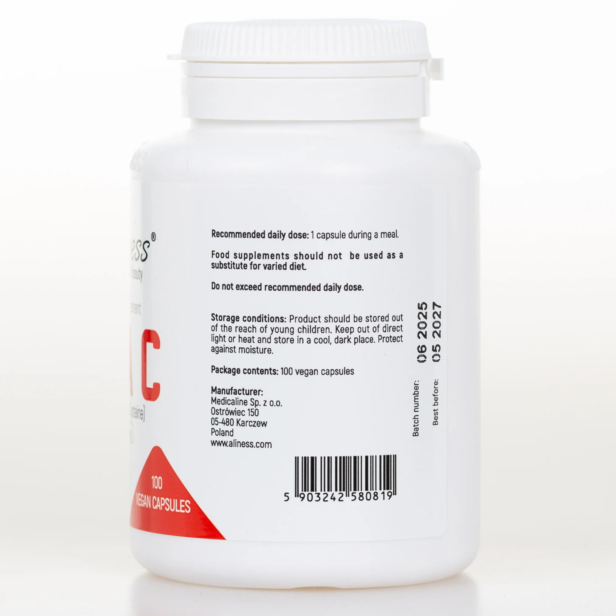 NAC 500mg capsules, N-Acetyl-L-Cysteine, 100 vegan capsules - Image 3