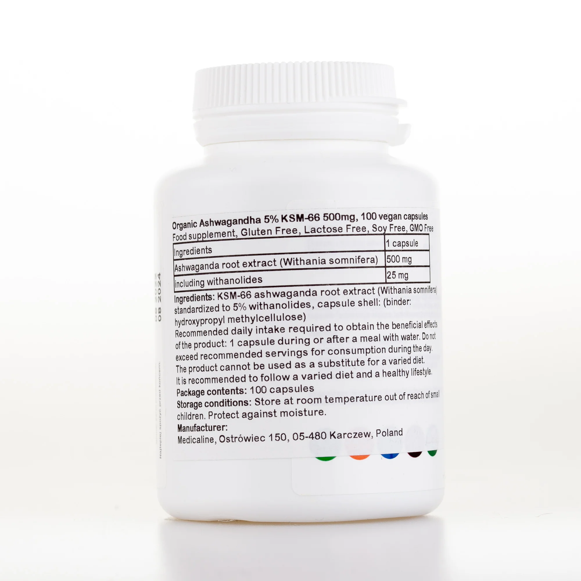 Organic Ashwagandha 5% KSM-66 200mg, 100 vegan capsules - Image 2