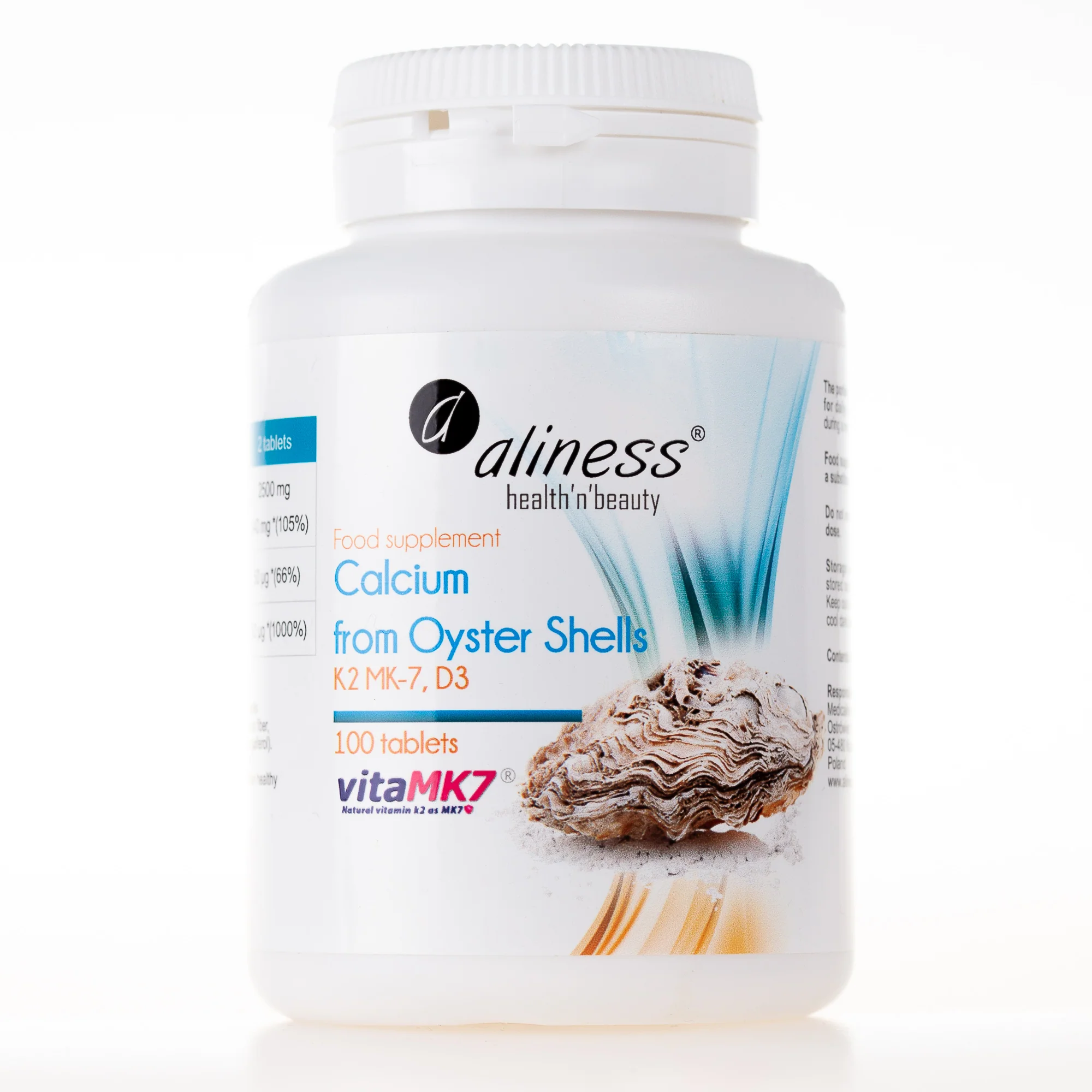 Oyster Shell Calcium with vitamins K2 and D3, 100 pills - Image 6