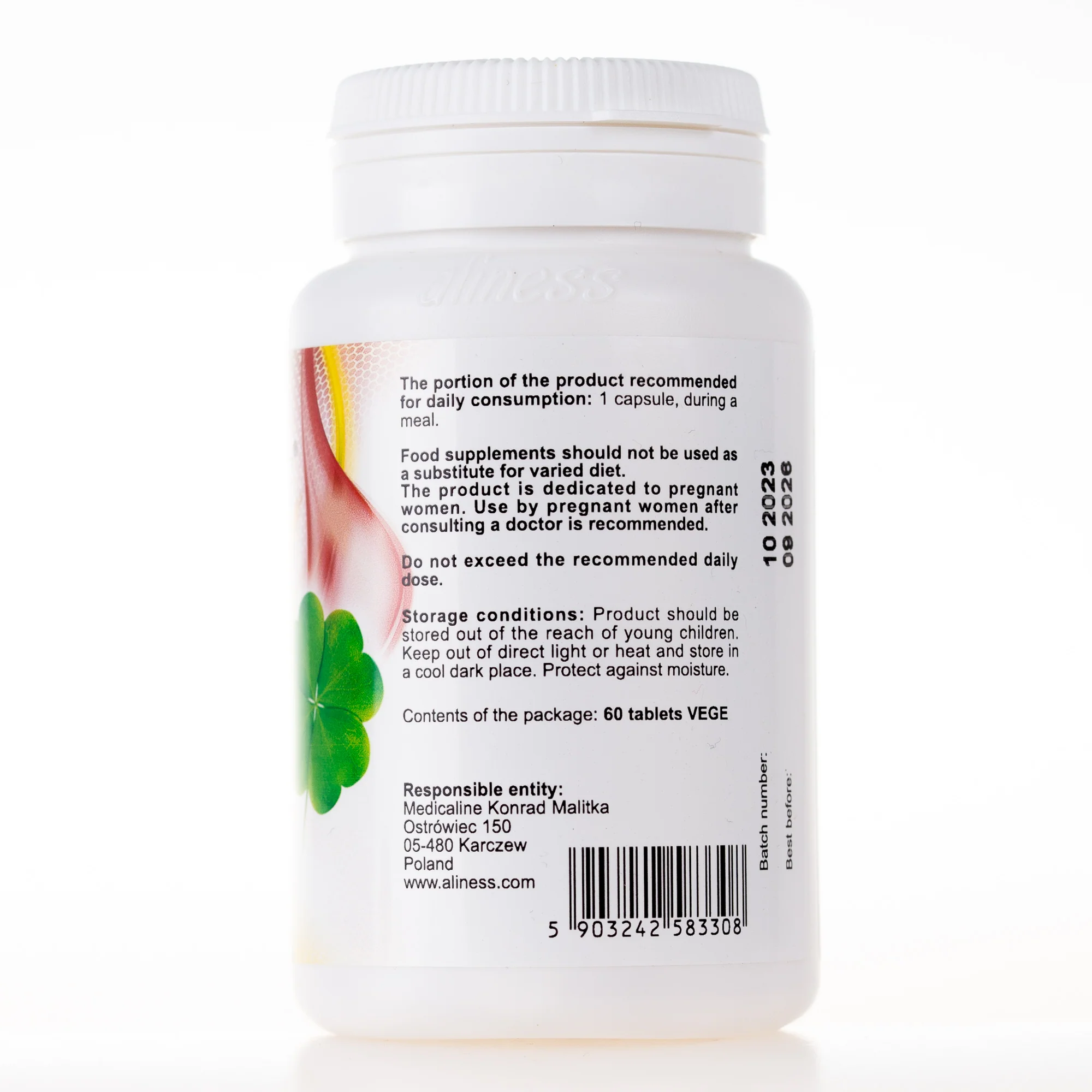 Folate for pregnant women, 800µg, 60 vegan tablets - Image 3