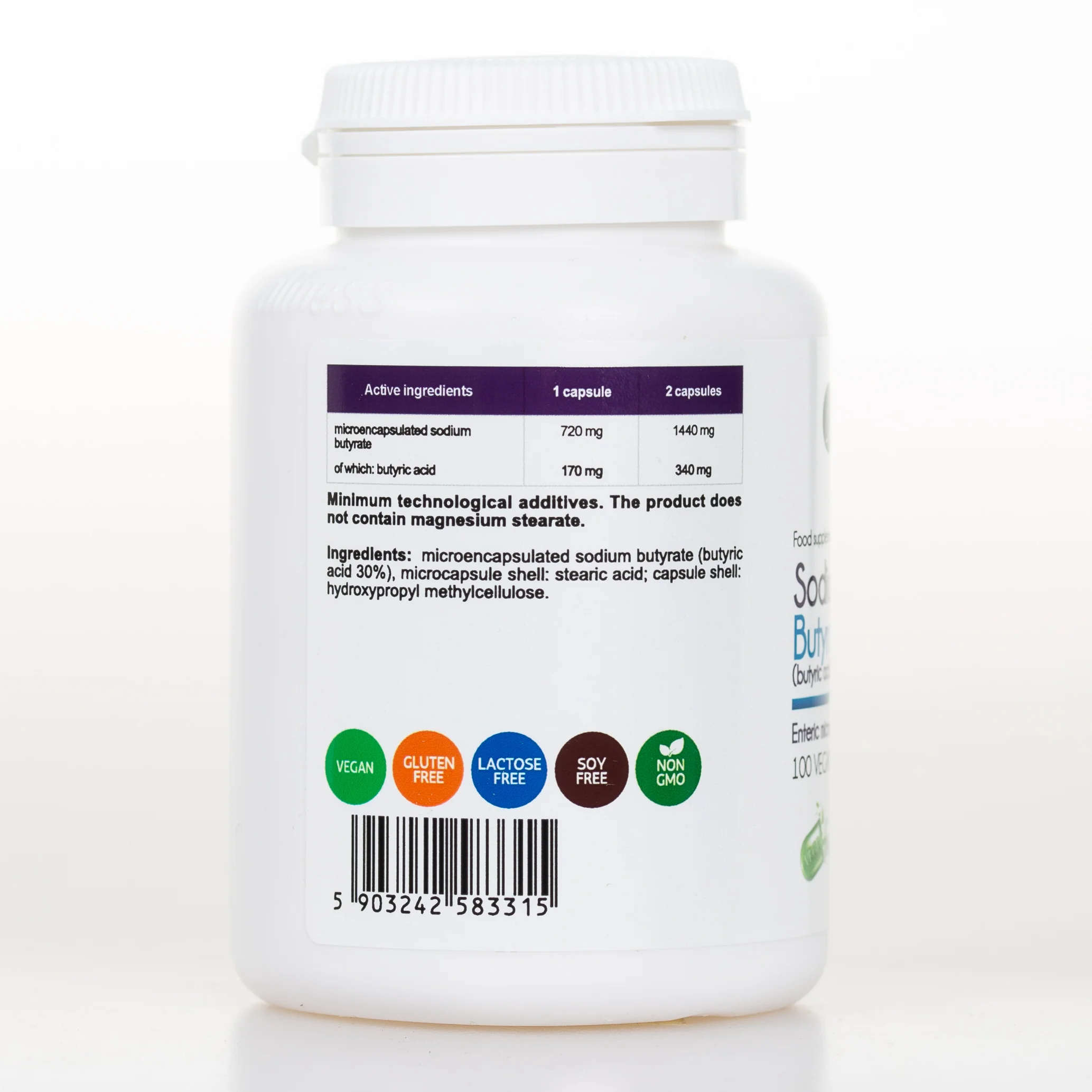 100 capsules of Sodium Butyrate Supplement - Image 3