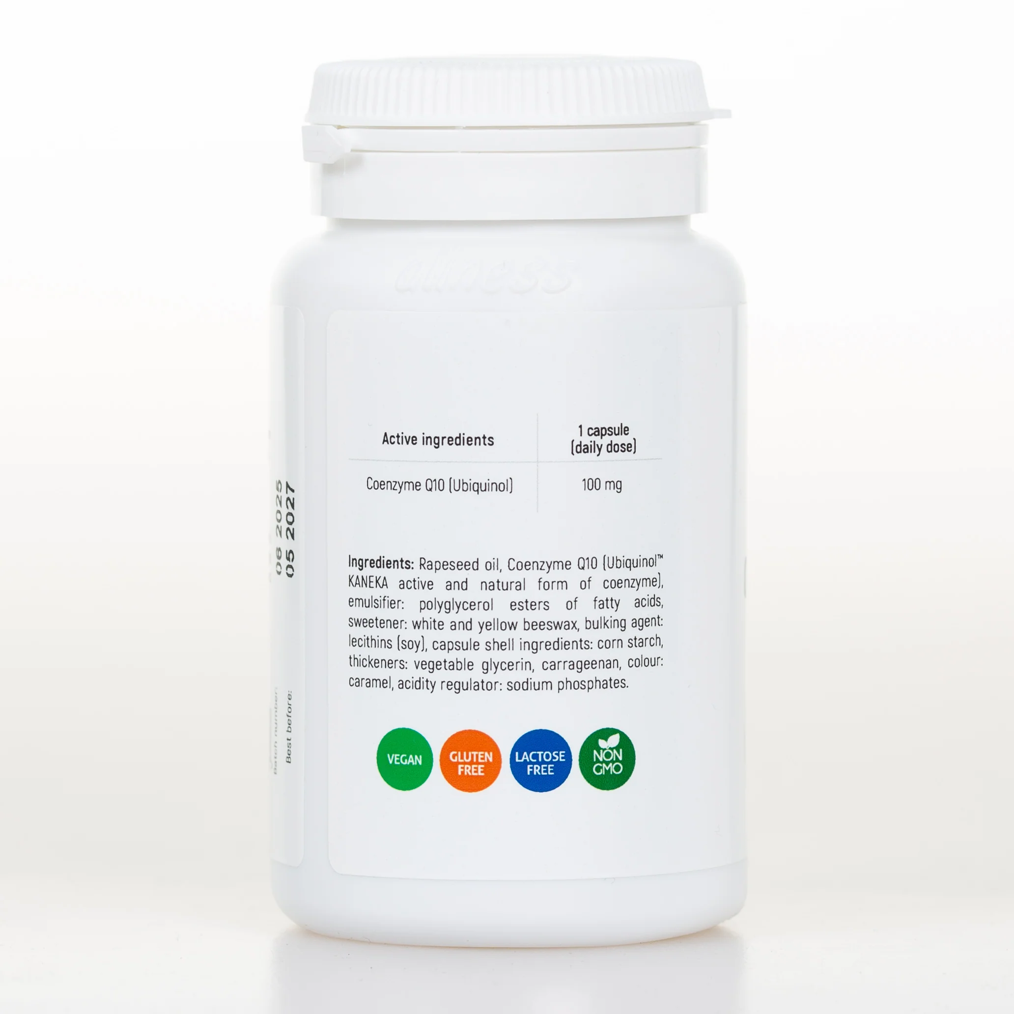 UbiquinoL KANEKA Natural Coenzyme Q10 100 mg, 60 vegan capsules, CoQ10, UbichinoL - Image 2
