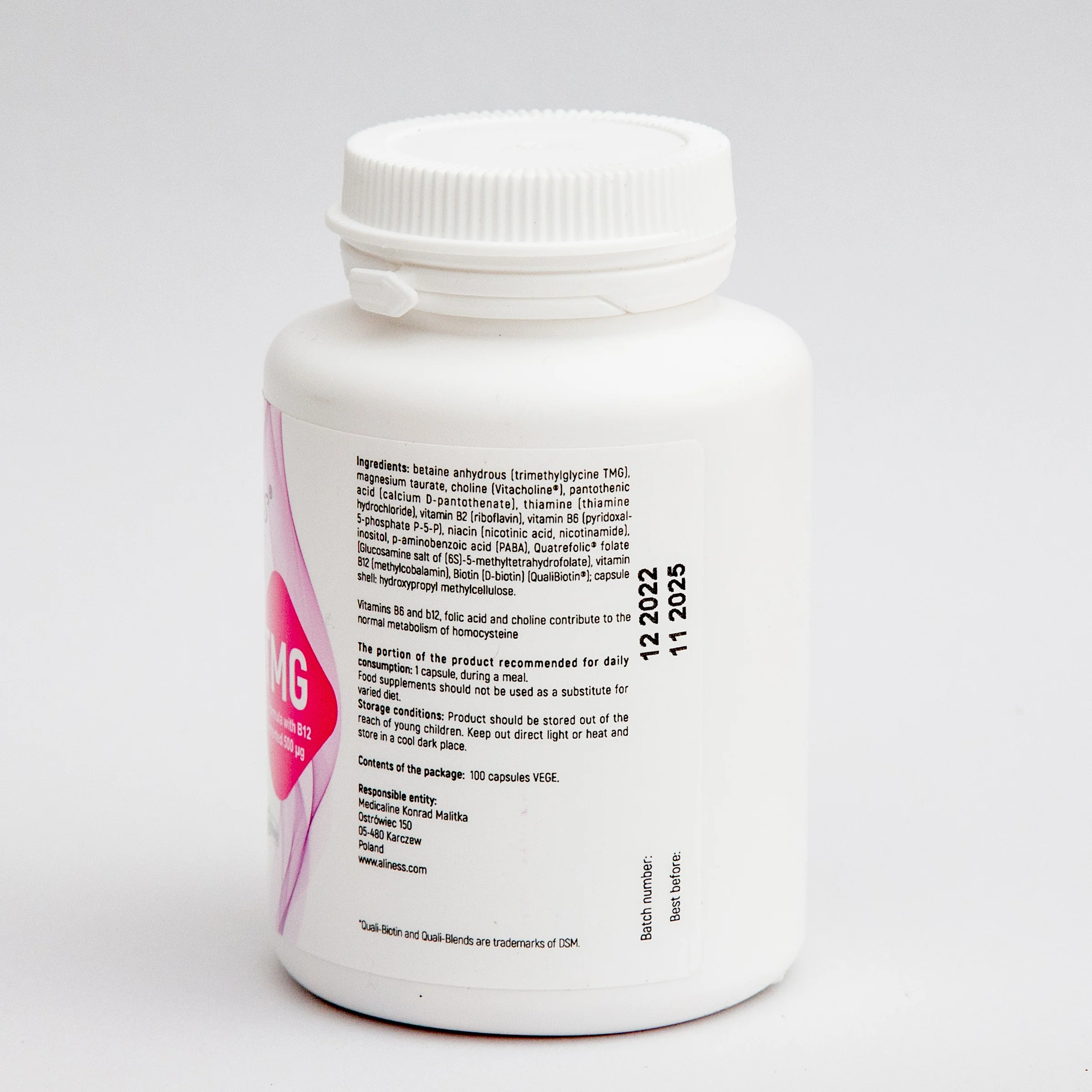 100 capsules of Vitamin B Complex Methyl, 3 months supply, Methyl TMG Plus + Biotin + Folate - Image 4
