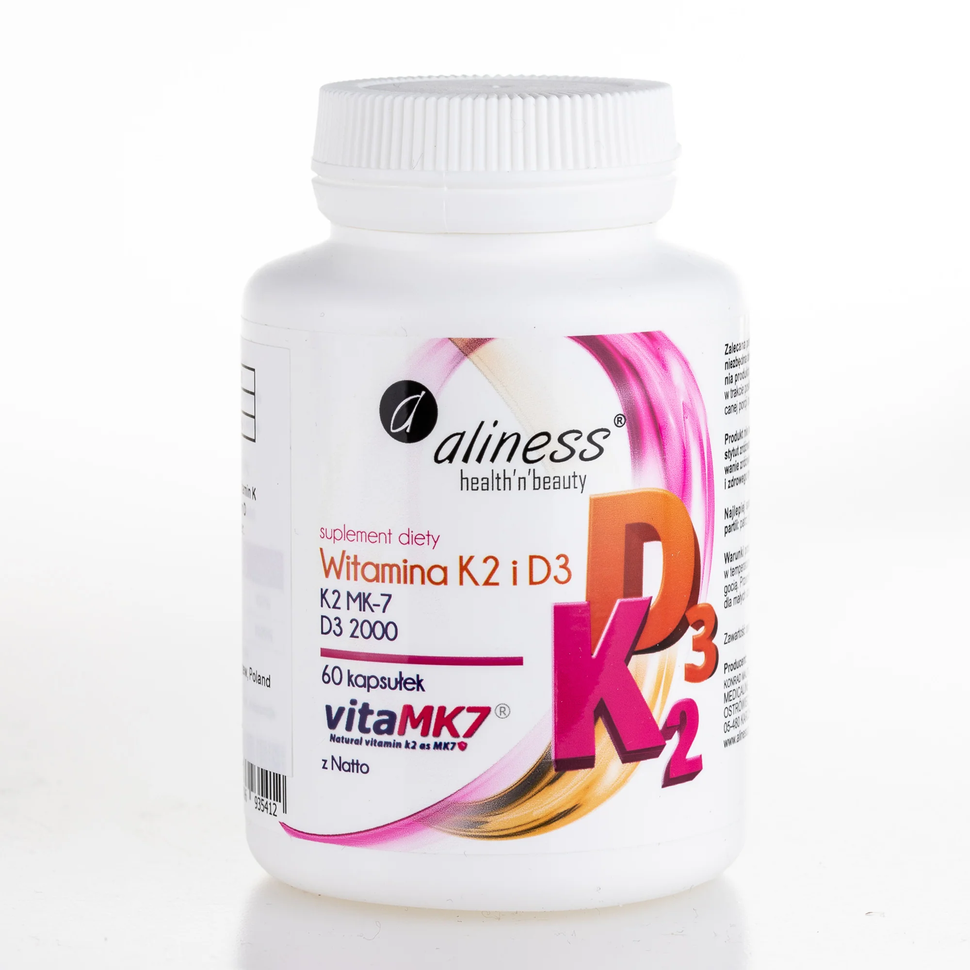 Vitamin D3 (2000 IU) with K2 MK7, 60 capsules - Image 6
